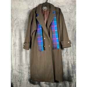 Karizma Coat Womens 13 VINTAGE Trench Coat w Scarf Union Made USA Long Length